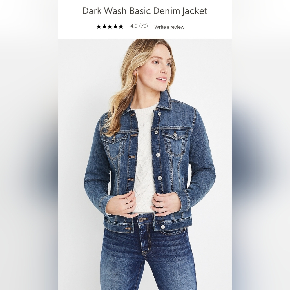 Maurices Dark Wash Denim Jacket Size L